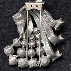 Vintage Eisenberg Original Signed Waterfall Rhinestone Brooch