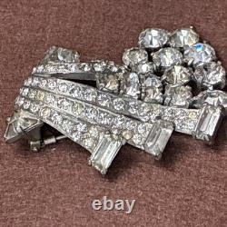 Vintage Eisenberg Original Signed Waterfall Rhinestone Brooch