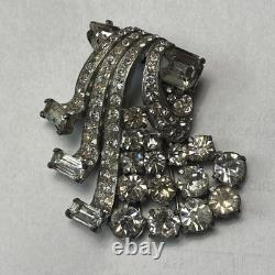 Vintage Eisenberg Original Signed Waterfall Rhinestone Brooch