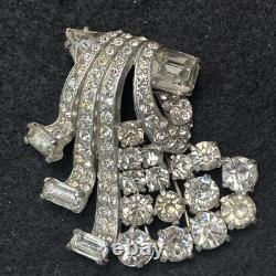 Vintage Eisenberg Original Signed Waterfall Rhinestone Brooch
