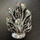Vintage Eisenberg Original Sterling Fur Clip Large Crystal Floral Brooch 1940s