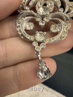 Vintage Eisenberg Rhinestone Brooch Silver Tone