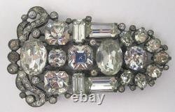Vintage Eisenberg Rhinestone Oversized 3x4in Fur Clip Big Rhinestones