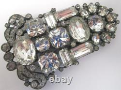 Vintage Eisenberg Rhinestone Oversized 3x4in Fur Clip Big Rhinestones