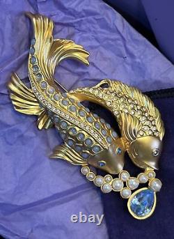 Vintage Elizabeth Taylor for Avon Sea Shimmer Collection Koi Fish Brooch Pin 4