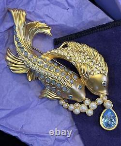 Vintage Elizabeth Taylor for Avon Sea Shimmer Collection Koi Fish Brooch Pin 4