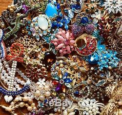 Vintage Estate Lot 75 Rhinestone Brooch Signed Mixed Jewelry High End