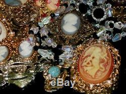 Vintage Estate Victorian Ab Rs Cameo Turtle Weiss Bee Brooch Mixed Jewelry Lot