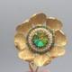 Vintage Florenza Brooch Watermelon Rivoli Rhinestone Signed STUNNING