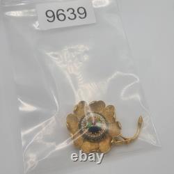 Vintage Florenza Brooch Watermelon Rivoli Rhinestone Signed STUNNING