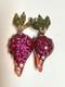 Vintage Forbidden Fruit radish brooch RARE lucite hot pink rhinestones enameled