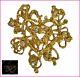 Vintage French Signed Christian Lacroix Paris Gold Heart Brooch Pin Rhinestones