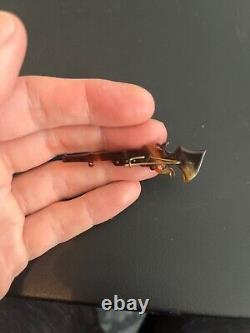 Vintage Genuine Tortoise Shell Gun- Pin Brooch