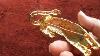 Vintage Gold Tone Crystal Lion Shoulder Brooch Pin