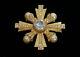 Vintage Graziano Maltese Cross Pearls & Rhinestones Gold Pendant / Brooch