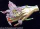 Vintage Hand Holding Orchid Flower Brooch Pin Enamel Rhinestone