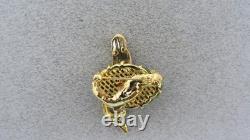 Vintage Hattie Carnegie Mermail Brooch Brilliant Gold Tone 2 3/8 Rhinestones