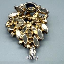 Vintage Hattie Carnegie Rhinestone Brooch Flower Gold Tone Brown Autumn Fall 3 Vintage Hattie Carnegie Rhinestone Brooch Flower Gold Tone Brown Autumn Fall 3