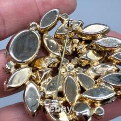 Vintage Hattie Carnegie Rhinestone Brooch Flower Gold Tone Brown Autumn Fall 3 Vintage Hattie Carnegie Rhinestone Brooch Flower Gold Tone Brown Autumn Fall 3
