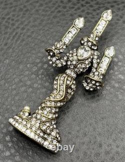 Vintage Heidi Daus Disney Beauty & the Beast Lumiere Crystal Rhinestone Brooch