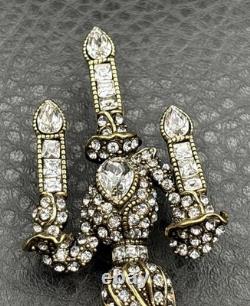 Vintage Heidi Daus Disney Beauty & the Beast Lumiere Crystal Rhinestone Brooch