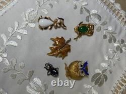 Vintage, High End Brooches. Very Rare Collection of Five
