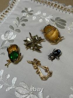Vintage, High End Brooches. Very Rare Collection of Five