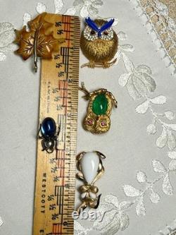 Vintage, High End Brooches. Very Rare Collection of Five