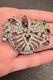 Vintage High End Rhodium Plated Rhinestone Flower Basket Brooch Colorful