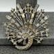 Vintage High End Starburst Swirl Fan Crystal Rhinestone Art Deco Old Brooch Pin