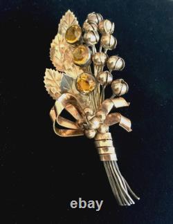 Vintage Hobe 14k Gold On Sterling Bouquet Pin Vintage Hobe 14k Gold On Sterling Bouquet Pin
