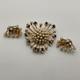 Vintage Hobe Brooch & Earrings Set Faux Pearl & Rhinestone