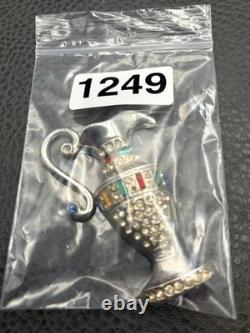 Vintage Huge 3 Deco Etruscan Style Pot Metal Urn Pitcher Brooch Pin Rhinestone