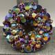 Vintage Huge Multicolor Aurora Borealis Rhinestone Wreath Brooch Gold Tone