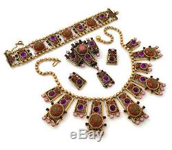 Vintage JULIANA D&E Moroccan Matrix Necklace Bracelet Brooch Earrings Parure