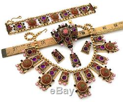 Vintage JULIANA D&E Moroccan Matrix Necklace Bracelet Brooch Earrings Parure