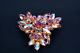 Vintage JULIANA D&E Pink Glass Rhinestone Flower Pin Brooch Beautiful
