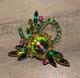 Vintage JULIANA D&E Rivoli Green Red Rhinestone Pin Brooch BEAUTIFUL