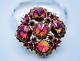 Vintage JULIANA D&E Rivoli Red Rhinestone Brooch 7cm Excellent Condition