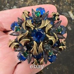 Vintage JULIANA D & E Venus Flames Blue & Green Brooch/Pendant VERIFIED BOOK PC