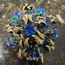 Vintage JULIANA D & E Venus Flames Blue & Green Brooch/Pendant VERIFIED BOOK PC