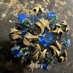 Vintage JULIANA D & E Venus Flames Blue & Green Brooch/Pendant VERIFIED BOOK PC