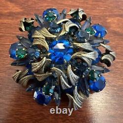 Vintage JULIANA D & E Venus Flames Blue & Green Brooch/Pendant VERIFIED BOOK PC