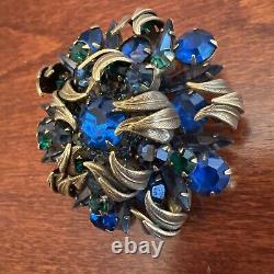 Vintage JULIANA D & E Venus Flames Blue & Green Brooch/Pendant VERIFIED BOOK PC