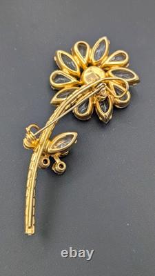 Vintage JULIANA Flower Brooch Verified Ref #874 Rhinestone Aurora Borealis