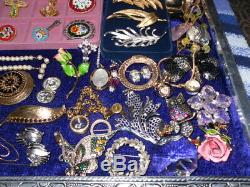 Vintage Jewelry Lot Rhinestones 925 Brooches Rings Weiss Kramer Coro Pegasus