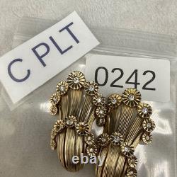 Vintage Jomaz Brooch Set of 2 Rhinestone Gold Tone READ