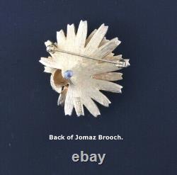 Vintage Jomaz Mazer Rhinestone Brooch Clear & Very 3-Dimensional