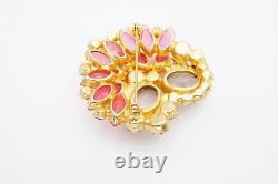 Vintage Juliana Brooch Pin Gold Tone Pink Purple Rhinestone