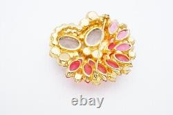 Vintage Juliana Brooch Pin Gold Tone Pink Purple Rhinestone